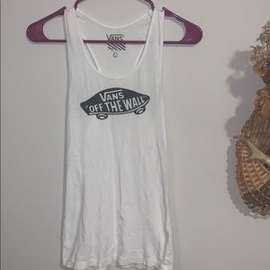 vans white logo tank